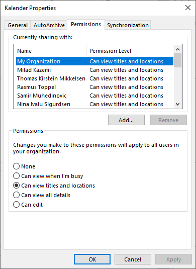 Skift delingstilladelser